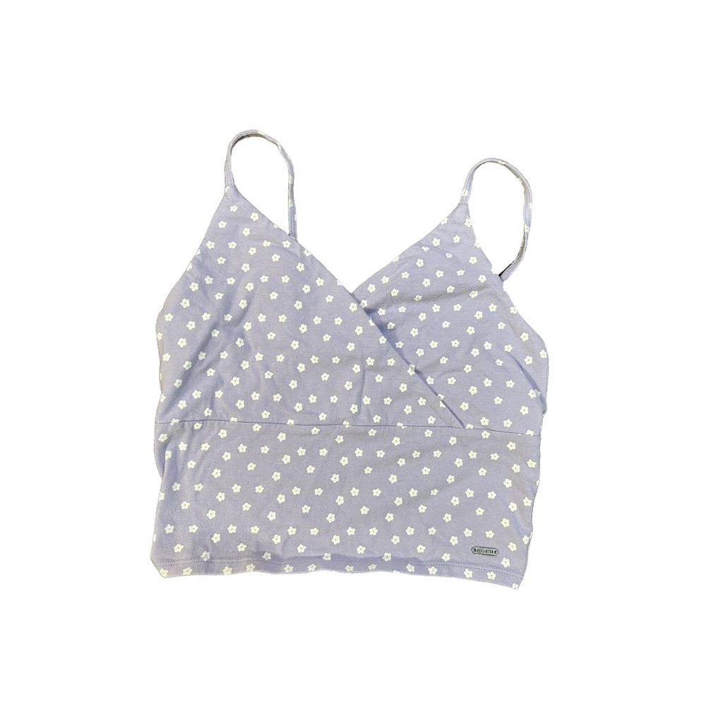 Hollister Purple Floral Crop Top M - Picture 2 of 7